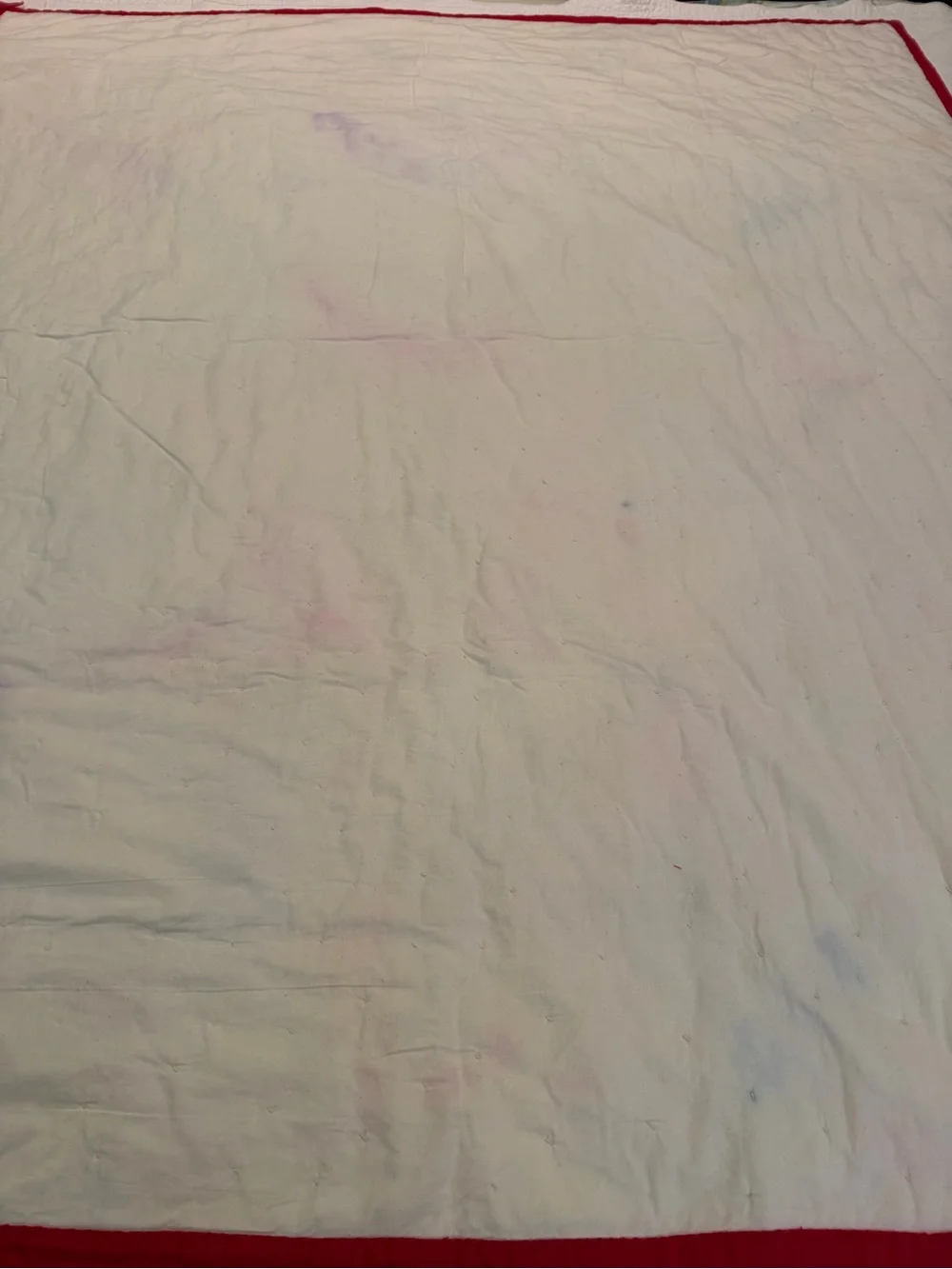 Vintage Multicolor Patchwork crazy quilt hand tied 74”x64” cotton farmhouse